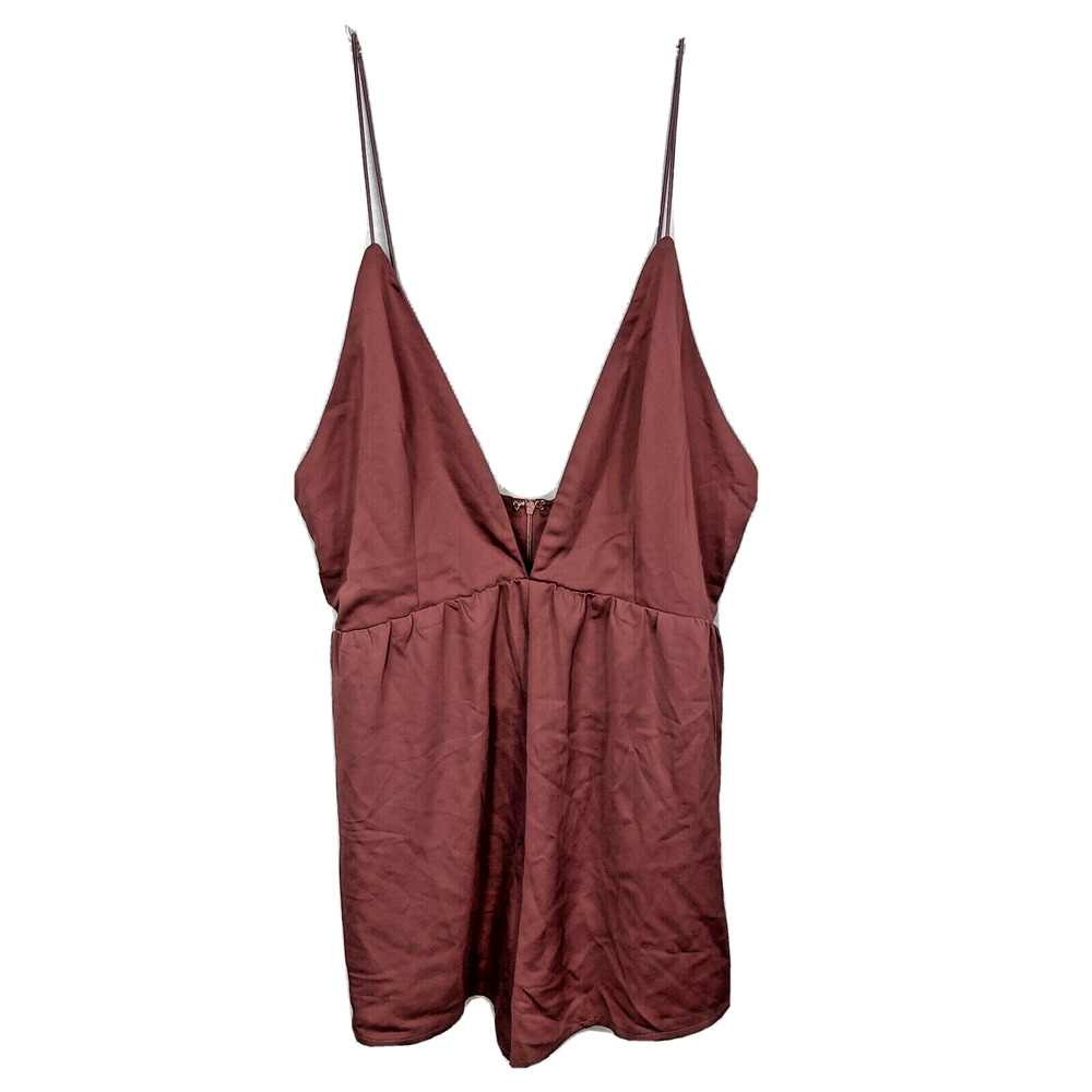 Tobi Romper Womens Sz L Warm Paink Spaghetti Strap Deep V-Neck Lightweight Mauve